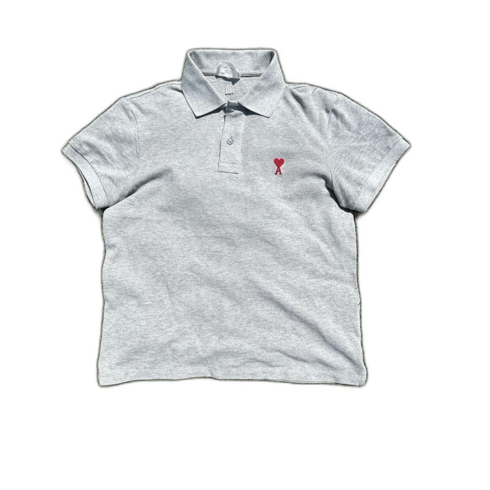 Ami Light Gray Polo Shirt Size Small